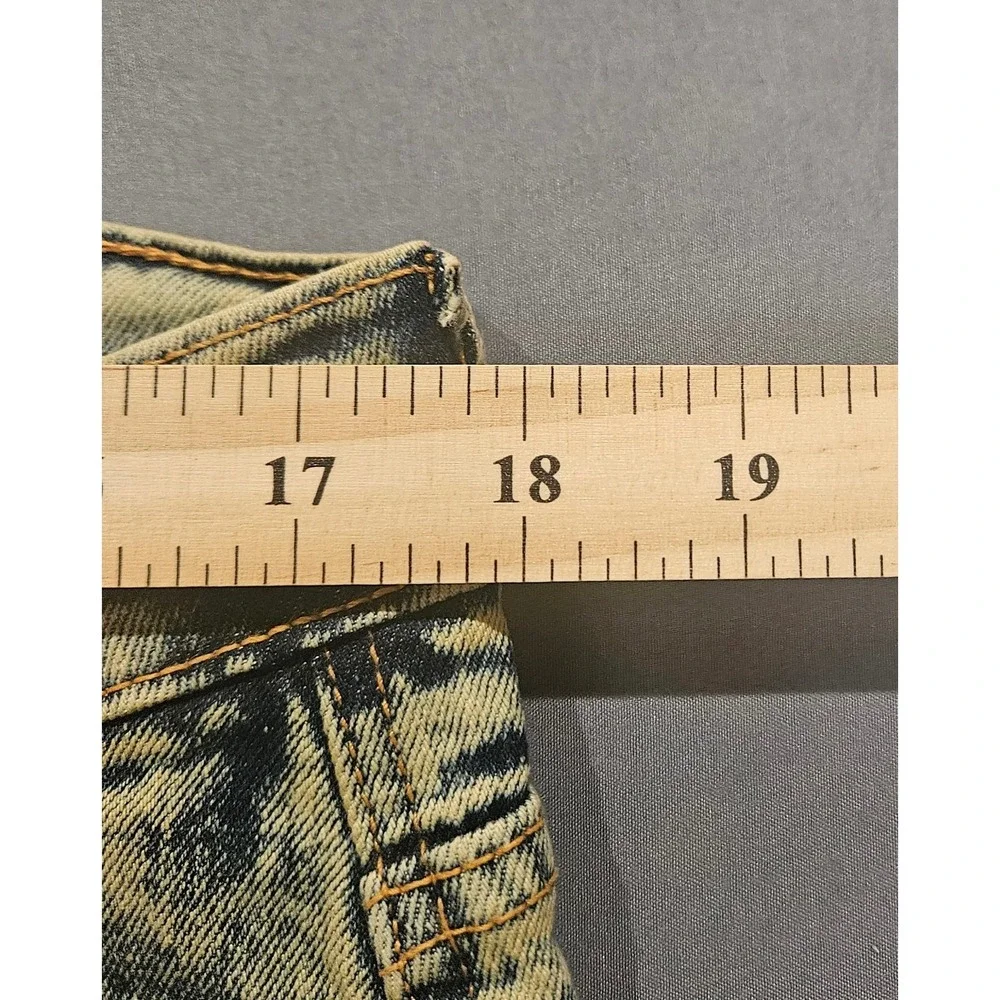 FWRD Denim Jeans Mens 34 Blue Excellent Acid Wash Distressed Zipper Ankle Slim